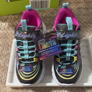 Skechers S-Lights® Twisty Brights Mystical Bliss Girls' Sneakers, Size 11C, NWT